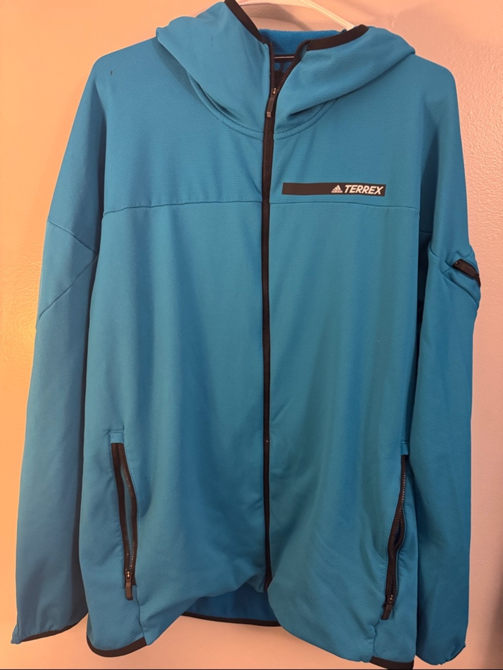adidas Terrex Blue Lightweight Hooded Jacket